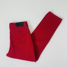 Vintage 90s USA Made High Rise Red Slim Tapered Jeans 29-30 Womens