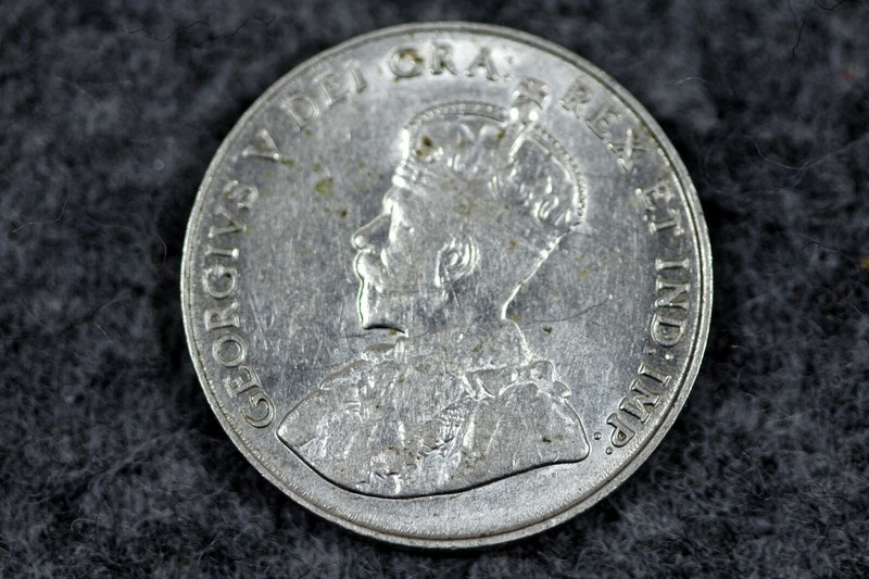 1922 Canada Five 5 Cent Nickel Coin - #L00962!