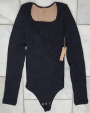 Shapellx Bodysuit Black Long Sleeve Built In Bra M/L