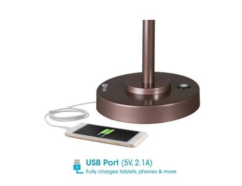 OttLite Restore 22 in. Rubbed Bronze LED Desk Lamp - 第 2/4 張圖片