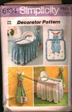 6134 Simplicity SEWING Pattern Misses Baby's Basket Skirt Liner Diaper Stacker