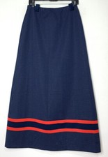 Vintage 70s Maxi Skirt Size M L James Kenrob By Dalton Polyester Polka Dots