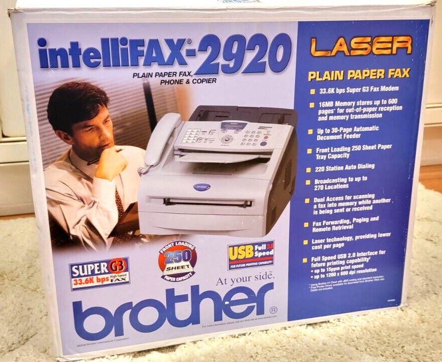 Open Box Brother IntelliFAX 2920 High Speed Laser Fax Machine Copier Phone NOB