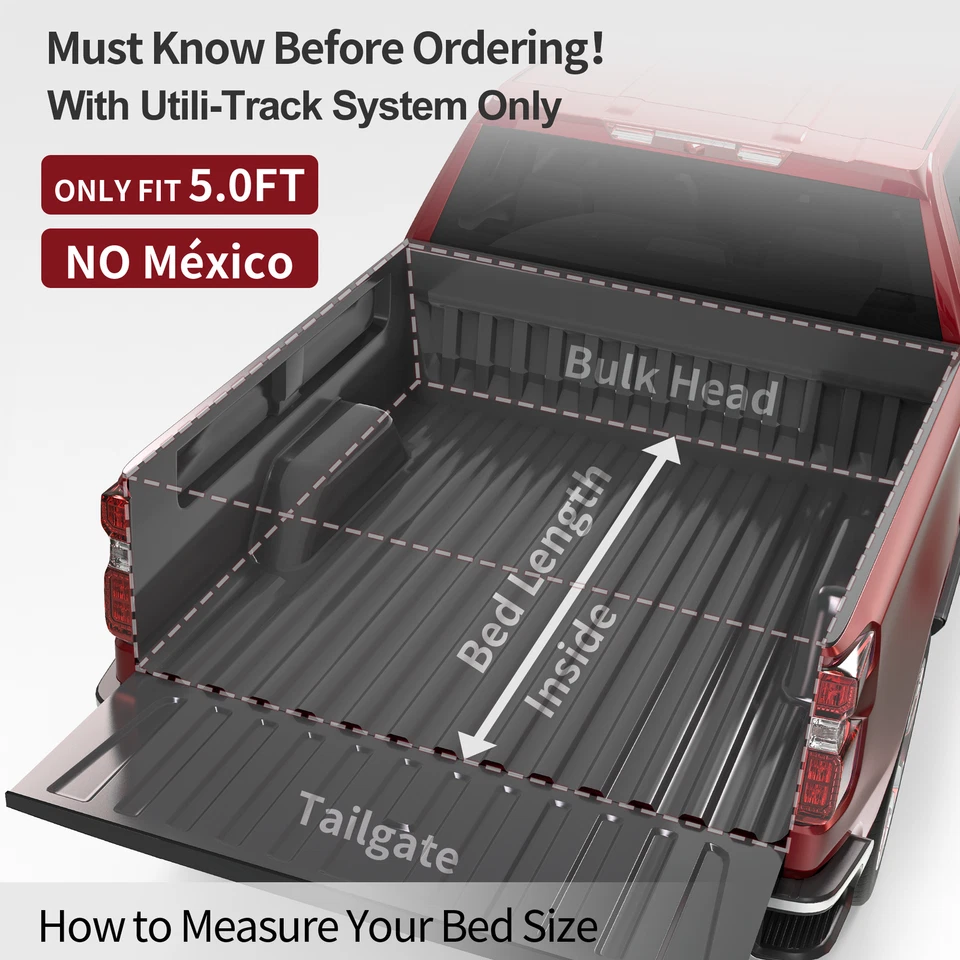 OEDRO 5ft Tri-Fold Tonneau Cover For 2005-2026 Nissan Frontier Truck Bed Cover - Image 2 of 4