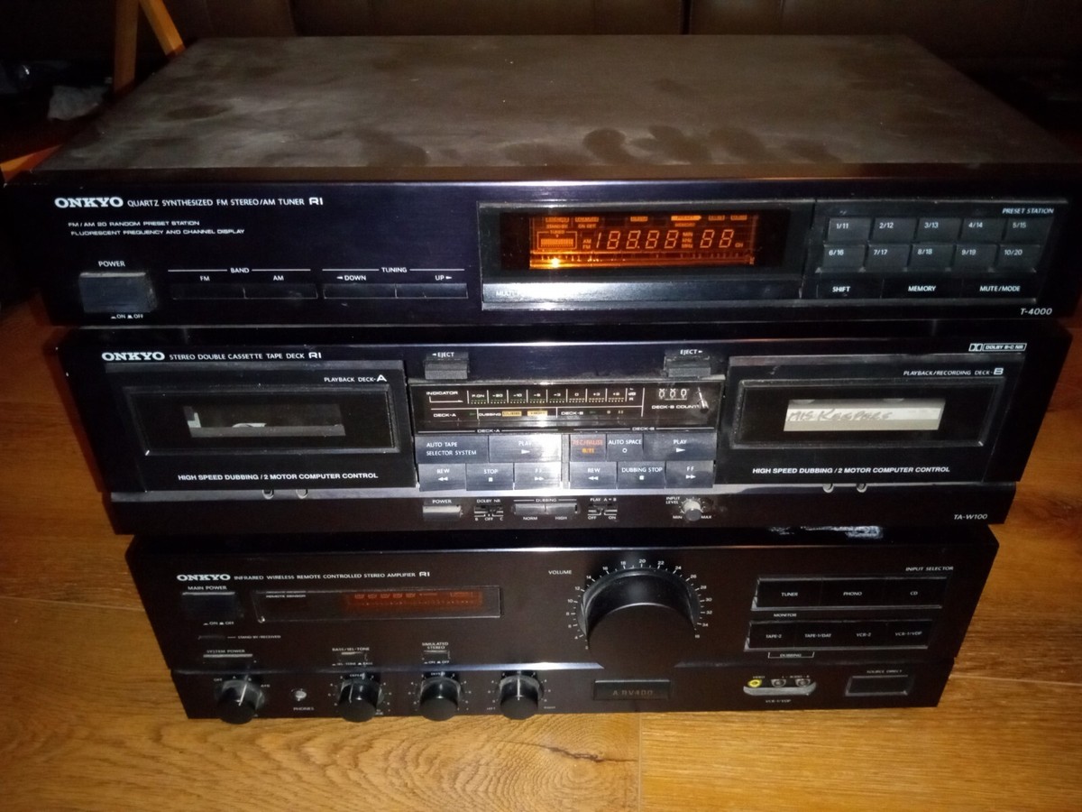 Onkyo A-RV400 Infared Amp AM FM Tuner T-4000 TA-W100 Cassette