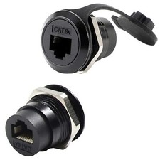 2Pack RJ45 Shielded Panel Mount Coupler Ethernet LAN Pass Through Connector C...