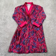 Vintage Vandemere Sleepwear Floral Long Satin Robe Women's Adult Red Blue