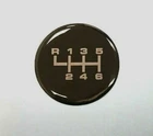 Gear Knob Shift Pattern Sticker 6 Speed - 28mm GREY & BLACK - GLOSS DOMED GEL
