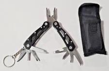 Multifunctional Folding Pliers Mini Multitool 13 in 1 Black w/Carrying Case New