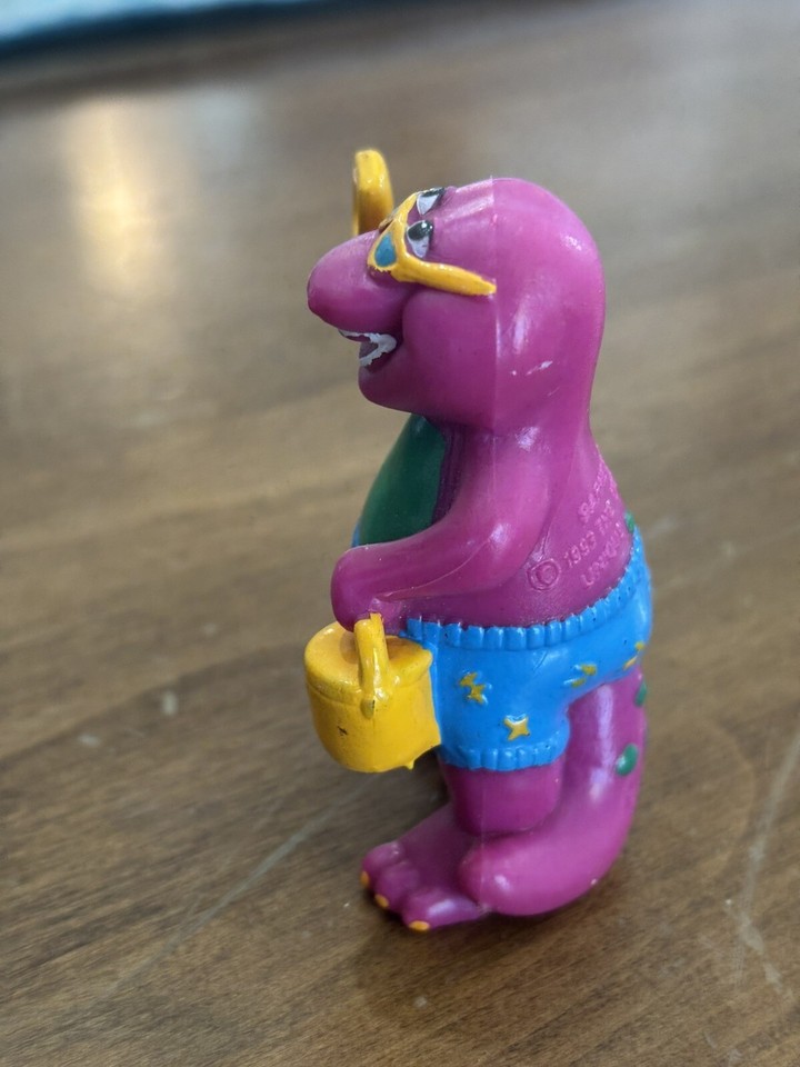 Barney and Friends 1993 Beach Barney PVC Toy Figure Sunglasses Vintage ...