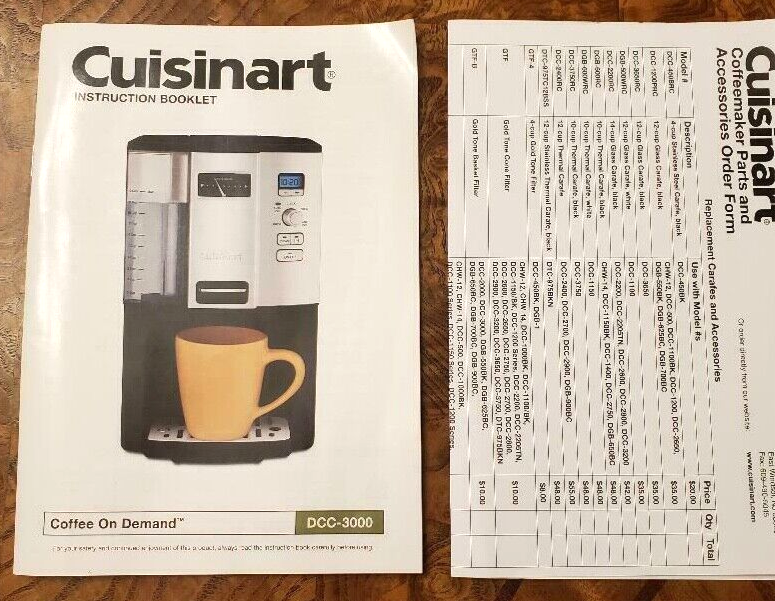 Cuisinart DCC-3000 Coffee on Demand Instruction Booklet | eBay