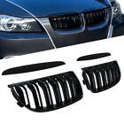 <!--F#f_0-->Gloss Black Front Kidney Dual Slat Grill Grille For BMW 3 Series E90 E91 05-08<!--F/-->