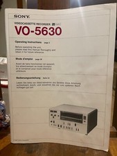 SONY VO-5630 videocassette Recorder Operating...