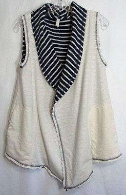 Matilda Jane Beige Sleeveless Open Front Cardigan Size Medium EUC