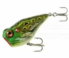 Rebel Pop'N Frog Topwater Bait, Bullfrog, 1 7/8", 3/16 oz, P20513, Bass Lure 