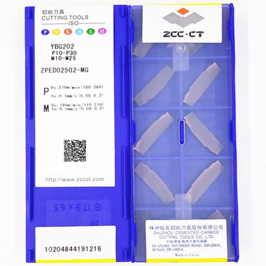 10pcs ZPED02502-MG YBG202 2.5mm Original ZCC.CT CNC blade carbide