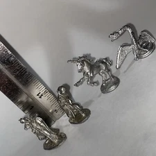 Vintage Rare 1985 Metal D&D Miniature Figurine Dungeons And Dragons Set Of 4