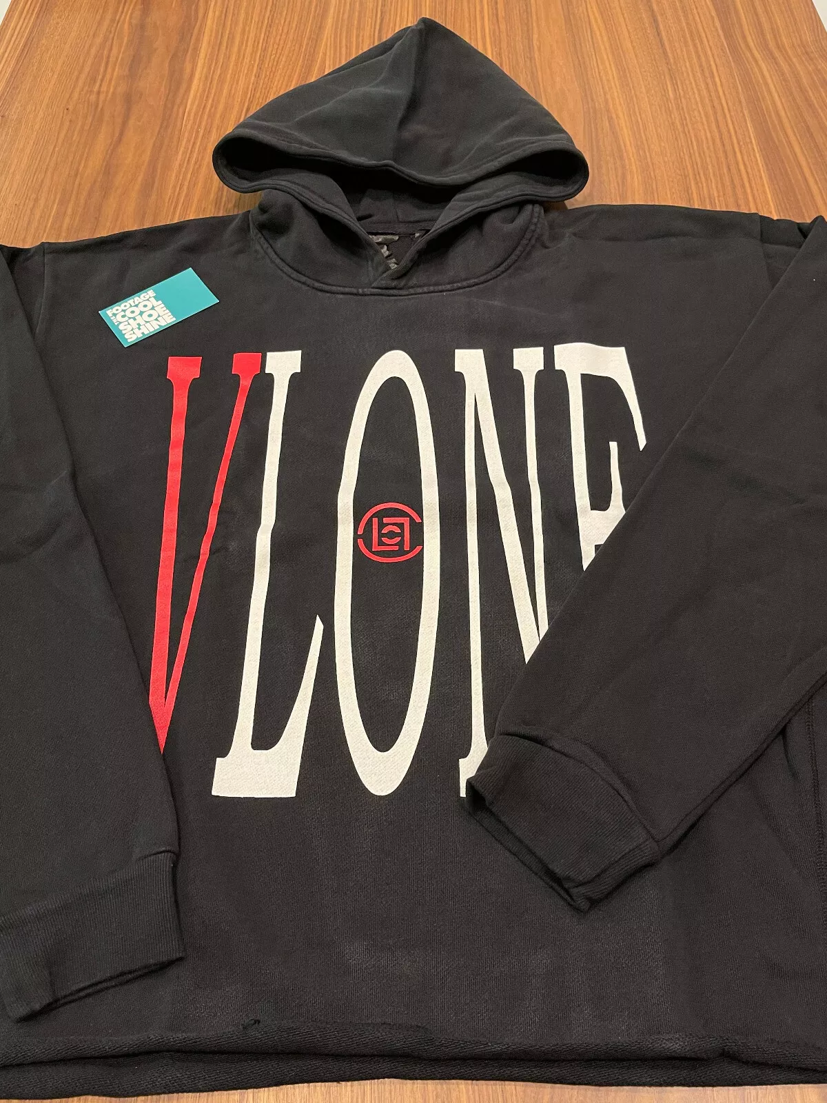 VLONE x CLOT DRAGON SWEAT SHIRT À CAPUCHE NOIR BLANC ROUGE ÉLEVÉ SUPREME NEUF MOYEN M