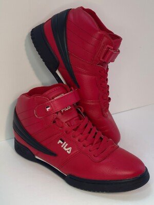 Fila F-13 Men's (10) Red Navy Blue Leather High-To Athletic Shoes  1VF059LX-640