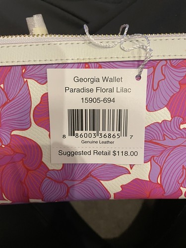 Vera Bradley Georgia Wallet Paradise Floral Leather with Gold Hardware - Picture 6 of 6