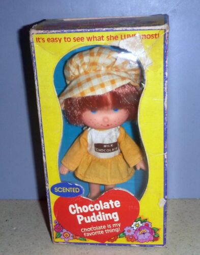 Poupée vintage Fun World CHOCOLAT PUDDING dans sa boîte originale années 1980 HK #8635 - Photo 1 sur 5