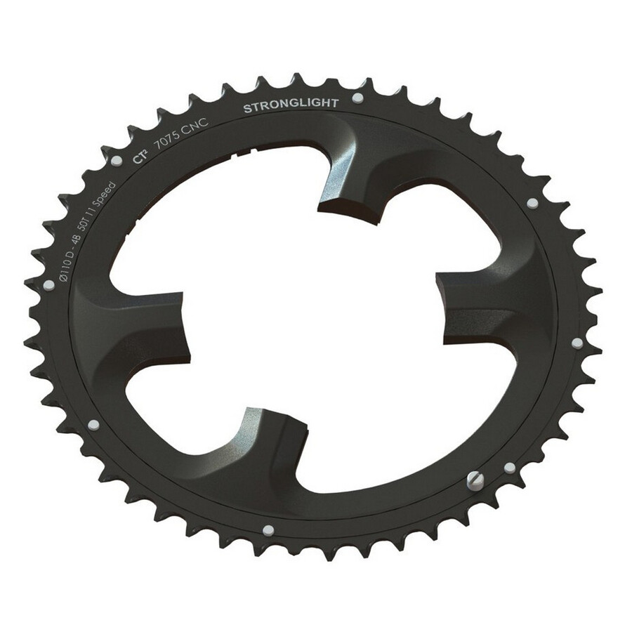 corona dura-ace 110mm esterna 53 denti 11 velocita alluminio nero STRONGLIGHT gu