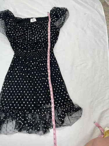EVERLY Black Silver Metallic Tulle dress Woman’s Size S Party Fancy Princess - Picture 13 of 16