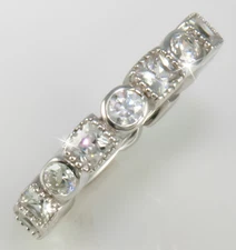 1.5 ct Royal Majestic Eternity Band AAAA Russian Quality CZ Extra Brilliant Sz 6