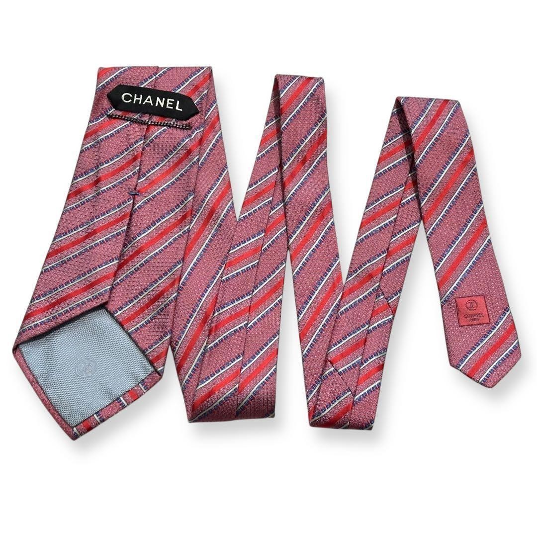 CHANEL Necktie Pink Jacquard Coco Mark Silk Tie Luxury Collection Classic thumbnail 9