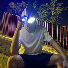 Ultraman Tiga Led Mask Cosplay Wearable Luminous Mask Touch Sensing Headset Prop
