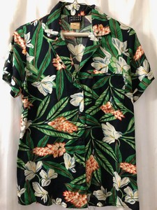 Vtg 70s Womens Floral Hawaiian Shirt by Jeffrey Jeffrey California - Medium