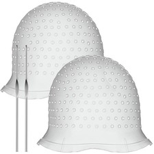 2 Pcs Hair Coloring Highlighting Cap Reusable Silicone Highlight