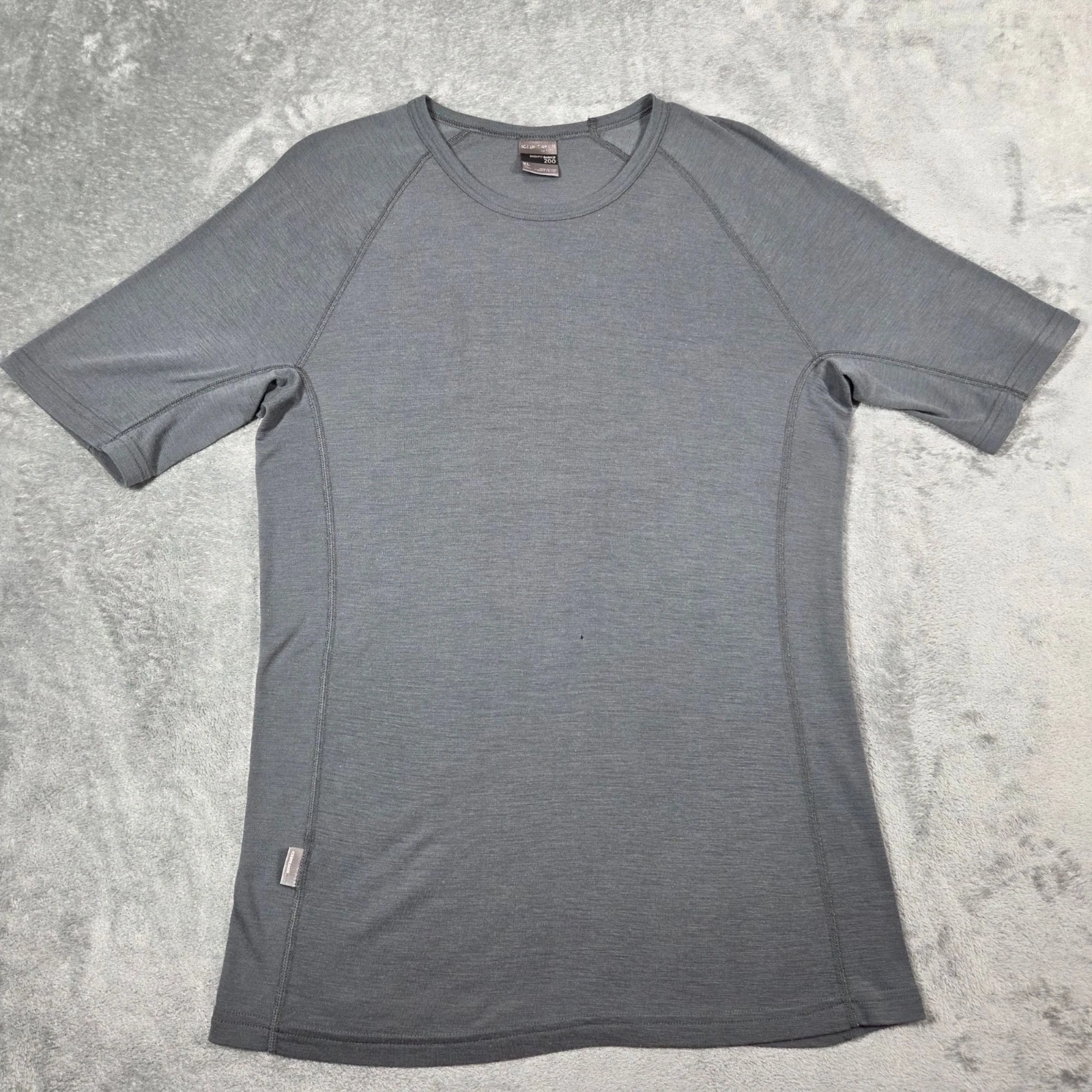 Icebreaker Shirt Mens XL Gray Bodyfit 200 Merino Wool Fitted Base Layer READ