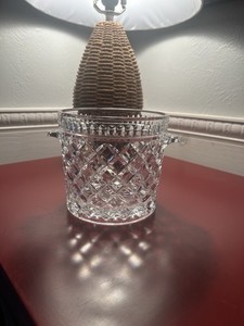 Diamond Pattern Heavy Crystal Ice Bucket EUC