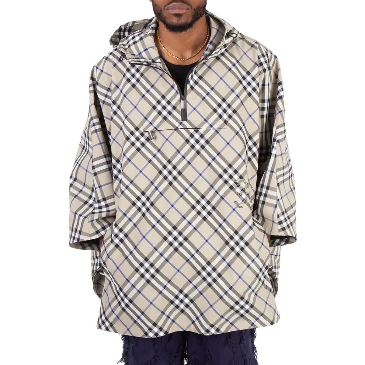 Poncho Burberry a quadri in nylon