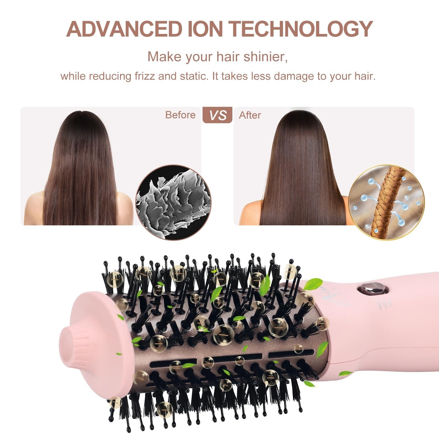 Aima Beauty Worldwide Travel Hair Dryer Brush 110V-240V Dual Voltage Blow Dry...