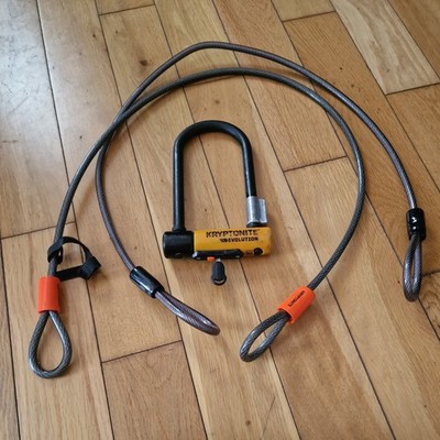 Kryptonite Evolution Mini 7 D Schloss mit 4 Fuß Kabel | Zustand | ein Schlüssel 