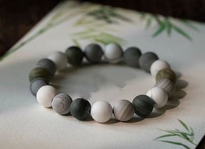 19 cm Kiesel  Armband Gummizug 8 mm Kugel Brasilien NATUR UNBEHANDELT EXELLENT