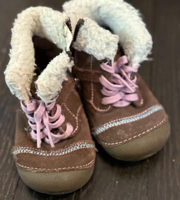 Stride Rite Girls toddler sneaker boot brown Size 6 EU 22
