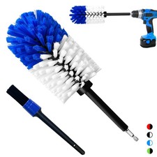 "Soft Drill Wheel Brush Kit for Rims, Tires, Engines - 2-Piece Cleaning Set"