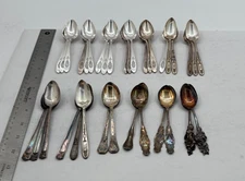 Lot of 35 Assorted Silverplate Small 5 O'Clock Teaspoons - 5" - 5 1/2" - Lot#137