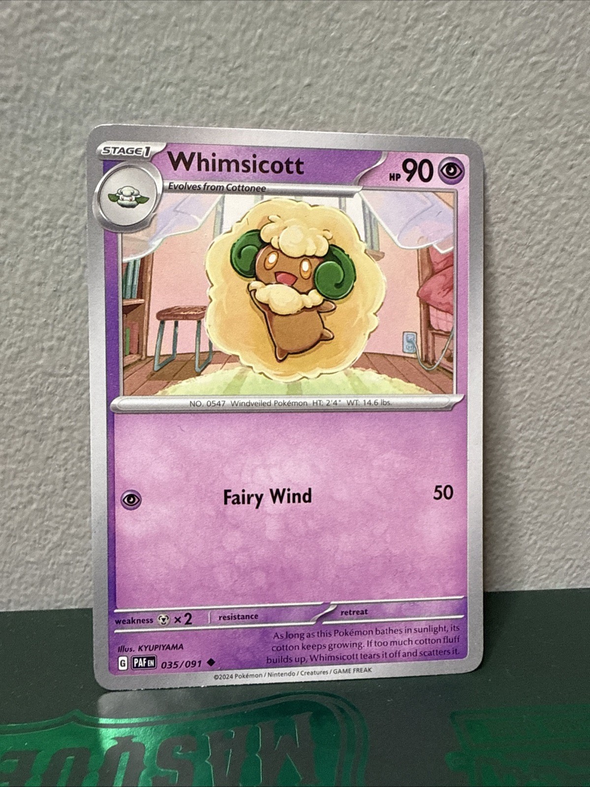 Pokemon Paldean Fates Whimsicott Uncommon Card 035/091 NM