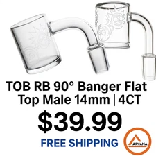 TOB RB 90° Banger Flat Top Male 14mm – R&M Pattern2 |Free Shipping | 4CT