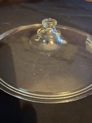 Pyrex Vintage #636-C  Round Clear Lid-Unique Top Knob-CLL