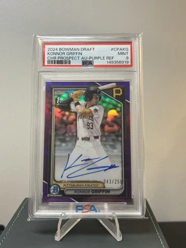 2024 Bowman Chrome Prospect Auto Konnor Griffin Purple Refractor /250 PSA 9 Mint
