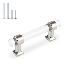 5 PCS Acrylic Cabinet Handle Kitchen Drawer Pull Polished Chrome 3 Inch Hole