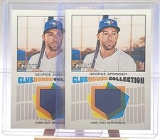 Two 2026 Topps Heritage Game Used Mem George Springer Jersey Patch Blue Jays
