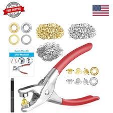 803Pcs Grommet Eyelet Pliers Kit, 1/4 Inch Grommet Tool Kit with 800 Metal Ey...
