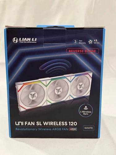 Lian Li UNI Fan SL-Wireless 120-Triple Pack Reverse Blade ARGB (White)