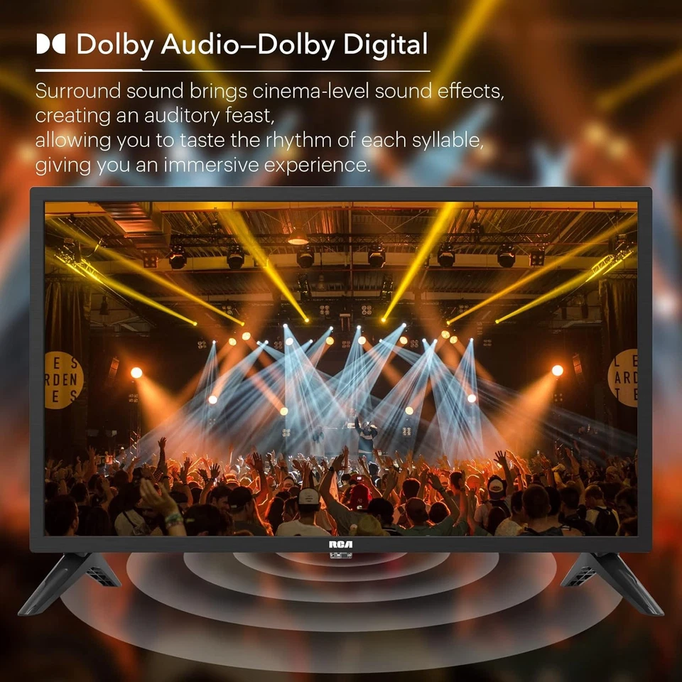 RCA B24F1 24 Inch HD TV, DVB-T/T2/C Dolby Digital Audio Kitchen TV, HD LED B - Image 4 of 4